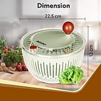 AGARO Elite Salad Spinner, 5L, Vegetable Cleaner, Removes Excess Water and Pesticides, Cleans Vegetables Thoroughly, Use for Mixing Salad with Dressing
