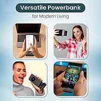 Portronics Power Pebble 5000mAh 20W Fast Charging Powerbank, in-Built Foldable Type C