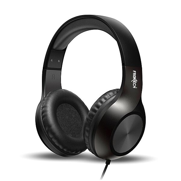 Frontech HF-3451 – Wired multimedia headphone with rich sound, soft ear cushions, and adjustable headband for comfortable daily use.