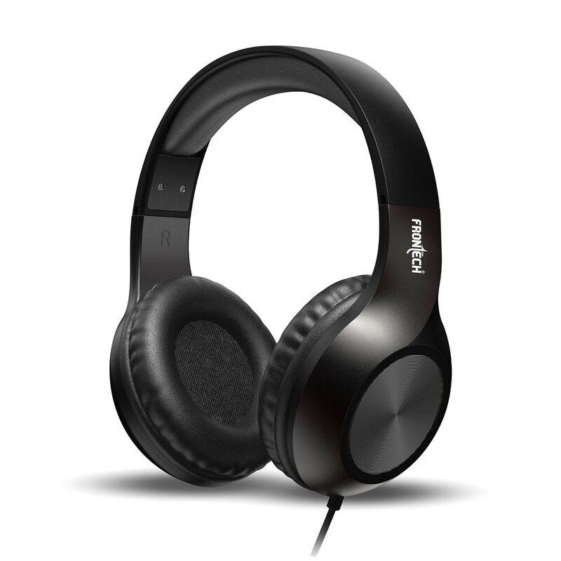 Frontech HF-3451 – Wired multimedia headphone with rich sound, soft ear cushions, and adjustable headband for comfortable daily use.