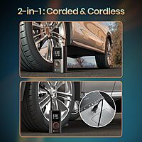 Portronics VAYU Tyre Inflator – 4000mAh Portable | Torch | Rechargeable | Black | 1 Year Warranty