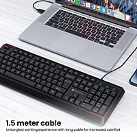 Portronics Ki-Pad USB Wired Keyboard with 104 Keys, 12 Fn Shortcut Keys, Rupee Symbol (₹) Key, 1.5 m Long Cable, 10 Million Keystrokes Long Life for PC, Laptop & USB-Supported Devices