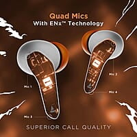 boAt Immortal 121 in Ear TWS Earbuds with Beast Mode(40ms Low Latency) for Gaming, 40H Playtime, Blazing LEDs, Quad Mics ENx Signature Sound, ASAP Charge(10 Mins= 180 Mins)