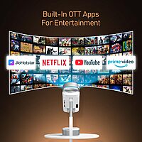 Portronics Beem 550 POR-2314 LED Projector – 6000 Lumens | Full HD 1080p | Android | White