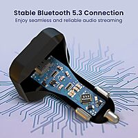 Portronics Auto 10 | Bluetooth Car Receiver | Fast charging | Stream music & hands-free calls | Dual USB ports | Compact design.