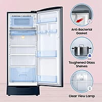 Samsung 183 L, 3 Star, Digital Inverter, Direct-Cool Single Door Refrigerator (RR20C1823U8/HL