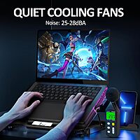 Techie 5-Fan Laptop Cooling Pad – Adjustable Speed & Sturdy Stand