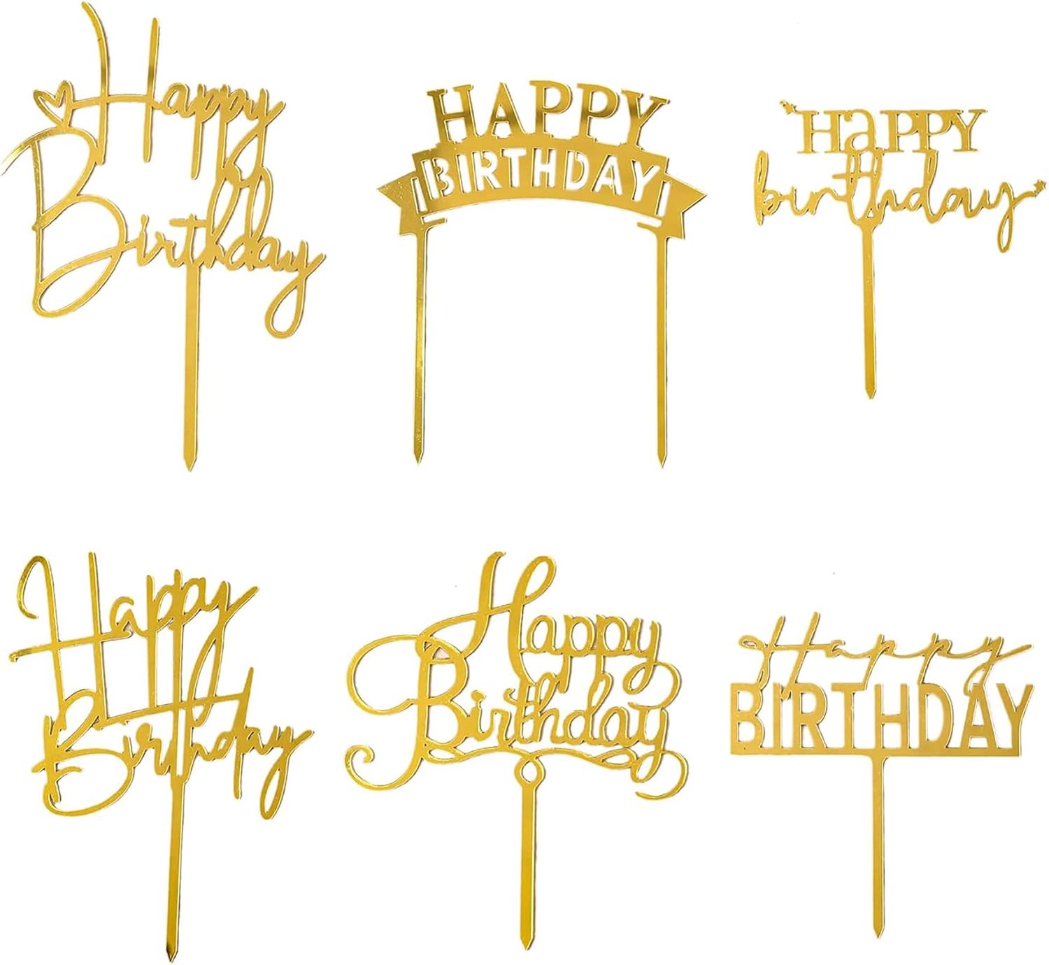 Happy Birthday topper 4inch 10pc set
