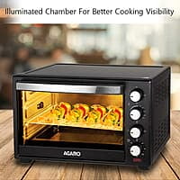 AGARO Marvel 48 Liters Oven Toaster Griller, Motorised Rotisserie and Convection Cake Baking OTG with 3 Heating Mode, (Black).