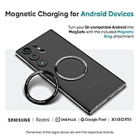 Ambrane 10000mAh Magsafe Fast Wireless Charging Power Bank, Strong Metal Mobile Stand, 22.5W Wired + 15W Wireless for iPhone 12 & Above