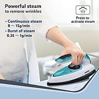 AGARO Primo Travel Steam Iron, 1200W, Compact, Ceramic Coated Sole plate