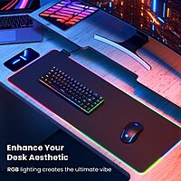 Portronics Comfipad Glow Gaming Mouse Pad – RGB Light Modes | Large Size | Non-Slip Base| black
