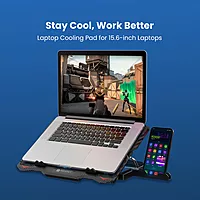 Portronics My Buddy AIR 3 Laptop Stand – Multi-Level | 5 Cooling Fans | Mobile Holder | Black
