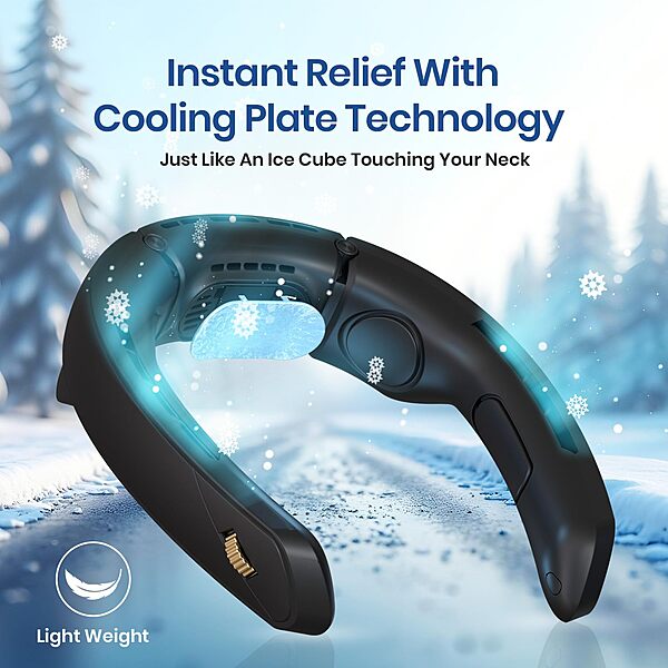 Portronics CoolAid Neck Fan – Enjoy hands-free cooling with this lightweight neck fan featuring a 4000mAh battery for long-lasting comfort. Perfect for hot days and outdoor activities!