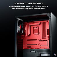 Dawg V110 M-ATX Mini Tower Case – Compact PC Cabinet | Mid Tower | Black