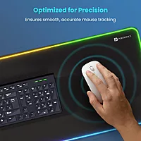 Portronics Comfipad Glow Gaming Mouse Pad – RGB Light Modes | Large Size | Non-Slip Base| black