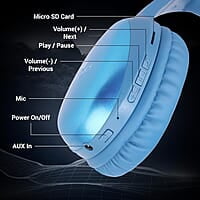 ZEBRONICS Thunder PRO Over Ear Wireless Headphone with Dual Pairing, Gaming Mode, ENC, Bluetooth, Call Function, Aux, Micro SD, Voice Assistant, Deep Bass, Up to 60h Backup