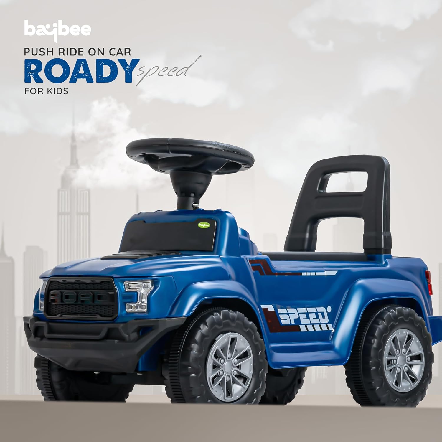 Baybee Push Ride on Baby Jeep for Kids Toys with LED Light & Storage Bin-Blue Baybee Push Ride on Baby Jeep for Kids Toys with LED Light & Storage Bin-Blue