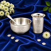 Silver New Born Baby Dinner Set