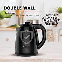 Crompton Activ Hot 1.5 litres Cool Touch Electric Kettle (Black), 1500 Watts