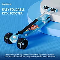 Lifelong Scooter for Kids 3+ Years - Foldable Kids Scooter with LED Wheels & Adjustable Height - Kick Scooter Capacity 50kg