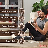 Lifelong Electric Body Massager Machine for Pain Relief  9 Massage Heads Multiple Speed Setting