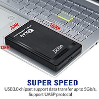 Uport USB 3.0 to 2.5-Inch SATA External Hard Drive Enclosure Case for 2.5" SATA HDD & SSD (Black)
