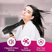 AGARO HD-1120 2000 Watts Professional Hair Dryer 2 Speed 3 Temperature Settings