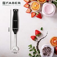 Faber Hand Blender Gearbox Drive SS Shaft & Blade, 300W Low-Noise DC Motor, Turbo Speed