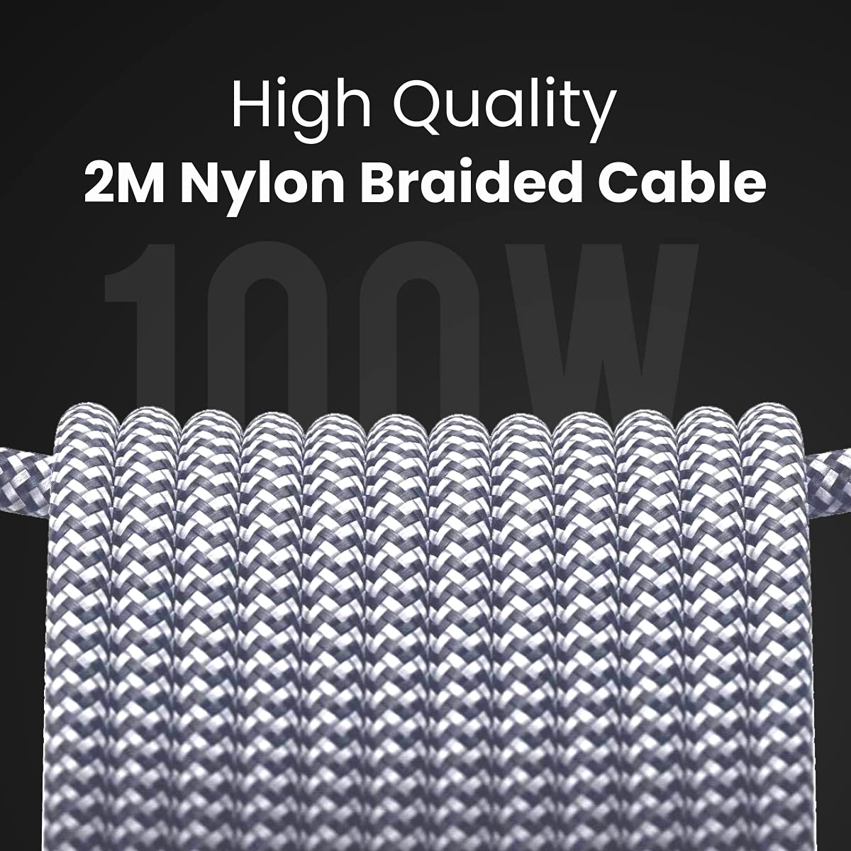 Portronics USB Type-C Braided Cable for Mobile & Laptop – Black. Durable, fast charging, and data transfer. Compatible with various devices. Ideal for everyday use. Length: 1 meter.