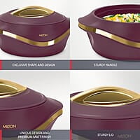 MILTON Pearl 1000 Inner Stainless Steel Casserole, 860 ml Maroon