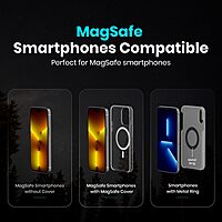 Portronics Mogun 4 Magnetic Car Phone Holder – AC Vent Mount | 360° Rotation | Strong Grip | Black