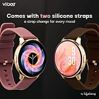 Vibez by Lifelong Smartwatch for Women with 2 Silicone Straps, Bluetooth Calling, HD Display, Multiple Watch Faces, Sports Modes, Health Tracking