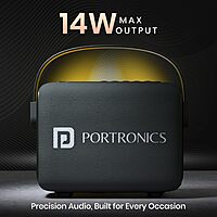Portronics 2392 Resonate BT Speaker – 14W  Bluetooth v5.3  LED Sunset Projection  TWS  USB  Black