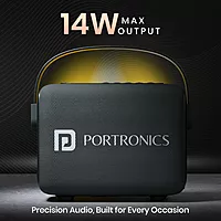 Portronics 2392 Resonate BT Speaker – 14W Bluetooth v5.3 LED Sunset Projection TWS USB Black