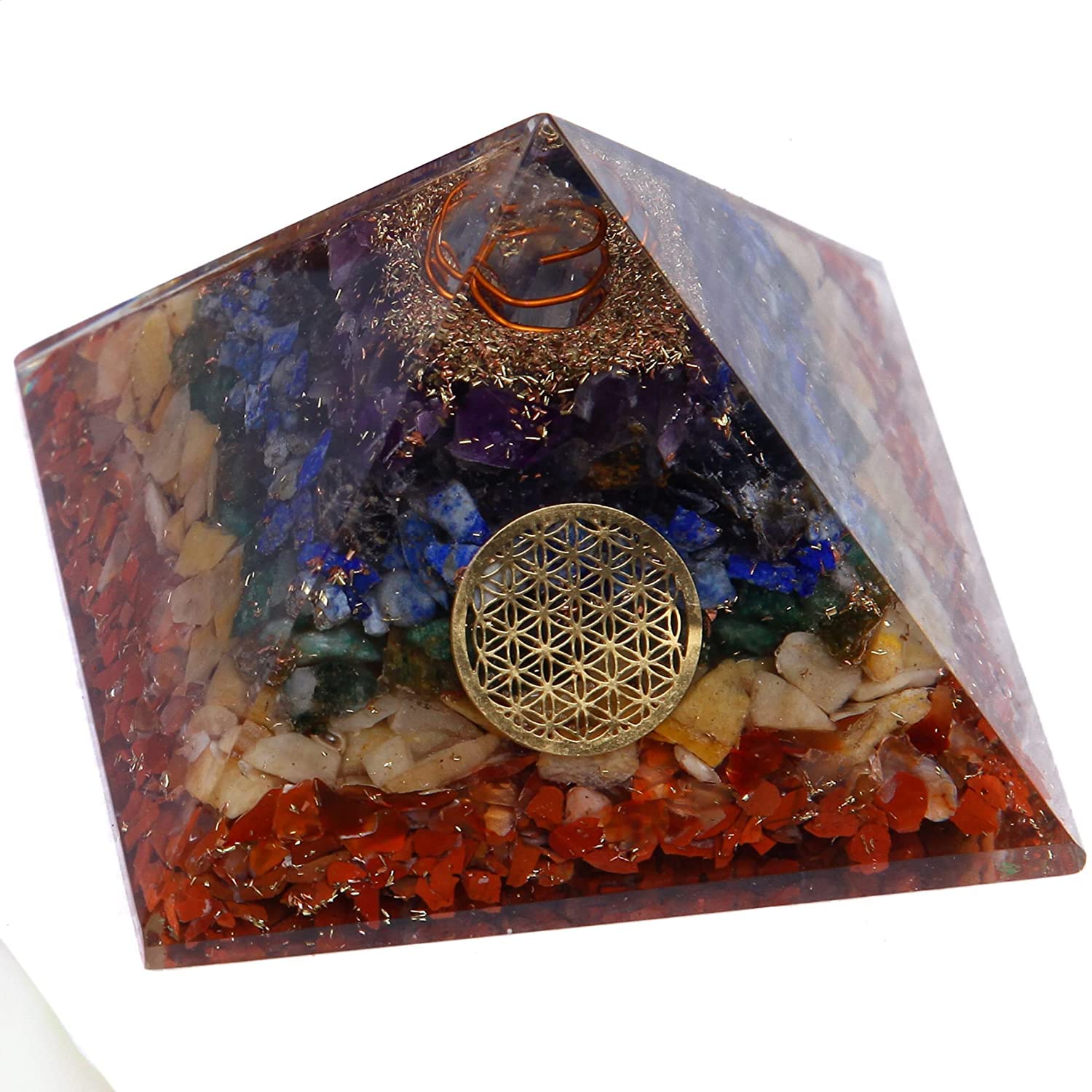 Seven Chakra Orgonite Pyramid