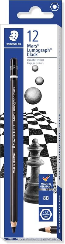STA 100B LUMOGRAPH BLACK PENCILS - 8B STA 100B LUMOGRAPH BLACK PENCILS - 8B