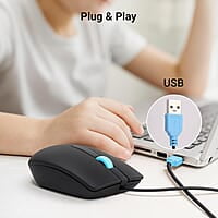 ZEBRONICS Juggle Wired Optical Mouse with 3 Buttons, High Precision, 1200 DPI, Works on Most Surfaces, USB Interface, 1m Cable Length