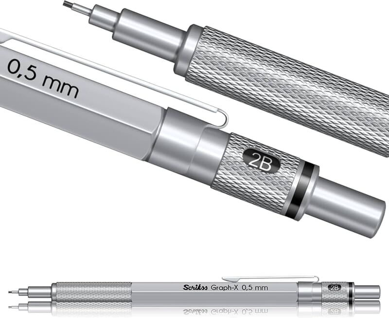SCRIKSS GRAPH X MECH PENCIL 0.5mm Silver SCRIKSS GRAPH X MECH PENCIL 0.5mm Silver