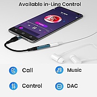 Portronics iKonnect C Pro Type C to 3.5 mm Audio Jack Connector with DAC Headphone Converter Adapter Compatible With iPhone 15 Pro Max/15 Pro/15 Plus, Galaxy S23/S22/S21/S208 & Other Type C Phones