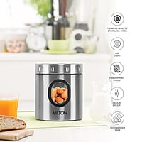MILTON Steel Crispy 550 Storage Jar, 550 ml Light Weight Odour Proof  Dishwasher Safe