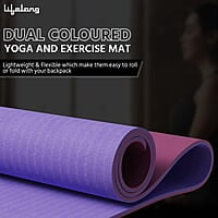 Lifelong Dual Color TPE Material Yoga Mat for Women & Men 6mm Anti-Slip Yoga Mat for Gym Workout Exercise Mat