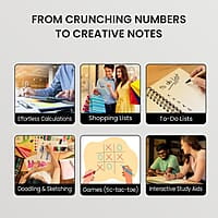 Portronics Ruffpad Calc 2-in-1 Calculator & LCD Writing Pad with 6.5 Inches Tablet, 12 Digits, Foldable Design, Stylus Pen for Students