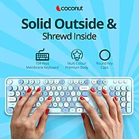 Coconut Vintage Retro Wireless Combo (Pink 104-Key Set, Charming Retro Design, Wireless Connectivity, Comfortable Typing, Stylish Productivity at Home, 1 Year Warranty)