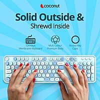 Coconut Vintage Retro Wireless Combo (Pink 104-Key Set, Charming Retro Design, Wireless Connectivity, Comfortable Typing, Stylish Productivity at Home, 1 Year Warranty)