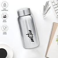 MILTON Aqua 500 Stainless Steel Water Bottle, 500 ml Single walled Leak Proof