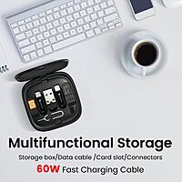 Portronics Snapcase 2 features a compact design, 60W fast charging, and multiple connectors, ensuring compatibility for various devices.