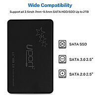Uport USB 2.0 to 2.5-Inch SATA External Hard Drive Enclosure Case for 2.5" SATA HDD & SSD (Black)