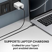 Portronics Link C Square – 100W Type-C Cable, 1M Black, fast charging, durable design, compatible with various devices, high-speed data transfer, tangle-free, perfect for home and office use.