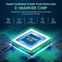Portronics Konnect X – 240W Type-C Cable, 1M Green, fast charging, durable design, high-speed data transfer, compatible with various devices, perfect for home and office use, tangle-free.